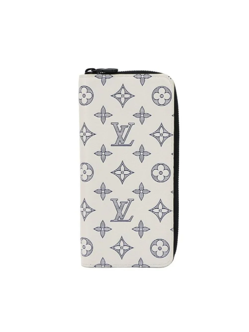 Louis Vuitton Monogram Shadow Zippy Wallet Vertical Leather White